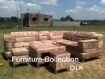 Brand new cream Colour L Sofa with centretable & 2 puffy at Wholesalep
