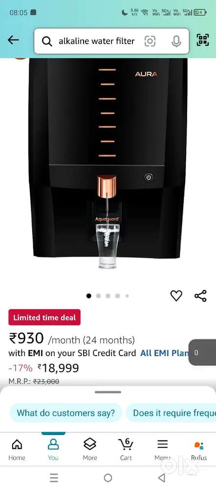 Aquaguard Aura 7L RO+UV+Taste Adjuster(MTDS)
