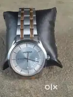 Titan Quartz Analog with Date Silver Dail Stainless steel Strap Watch