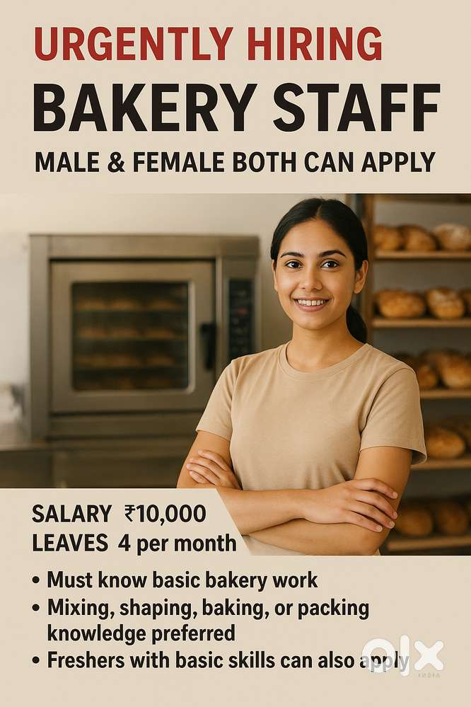 Urgently Hiring – Bakery Staff