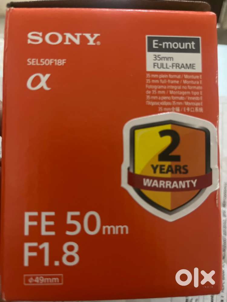 Sony FE 50mm f1.8 with bill, box and in new condition