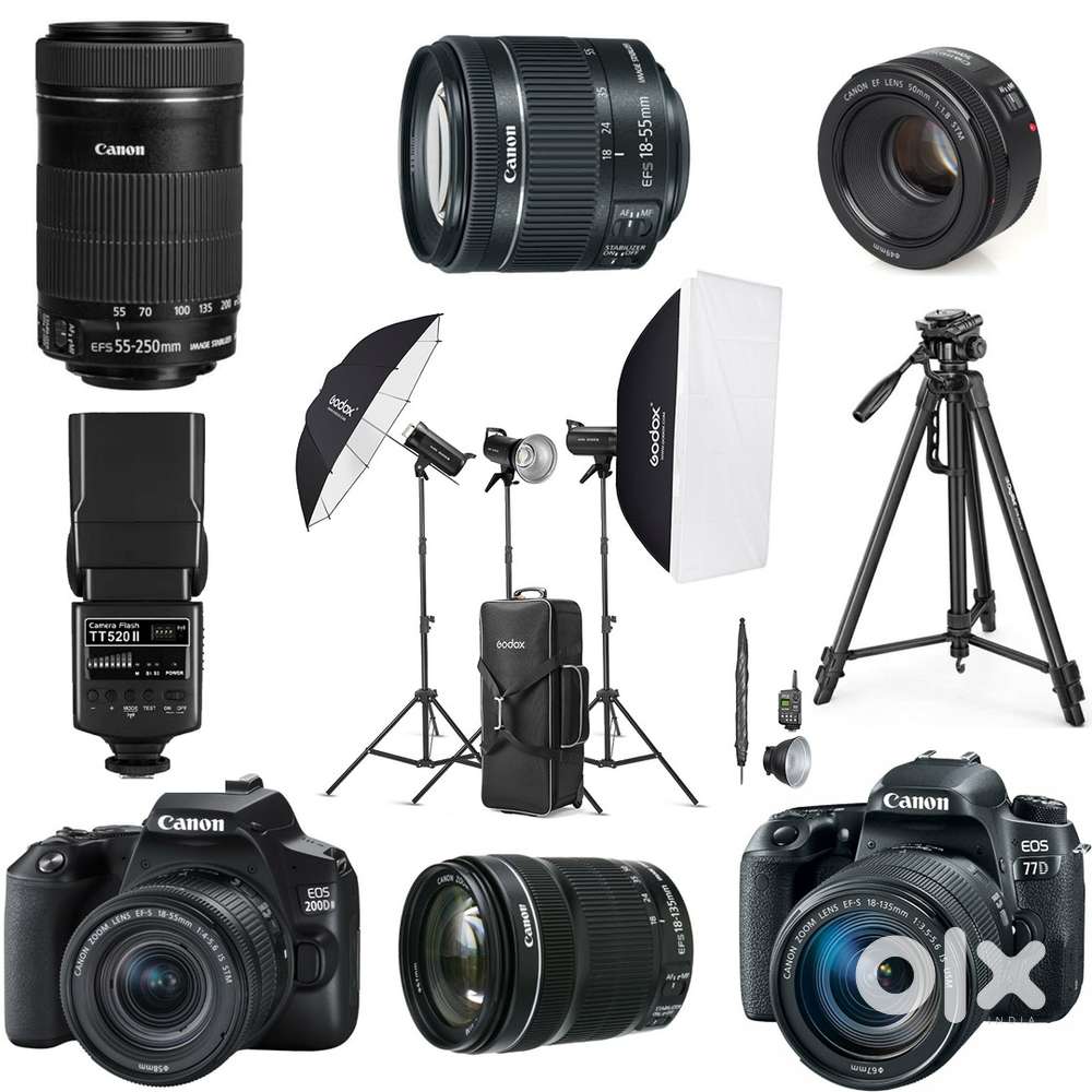 Camera Rent Canon 77d 200d 50mm prime 18-55mm 18-135mm 55-250mm lens