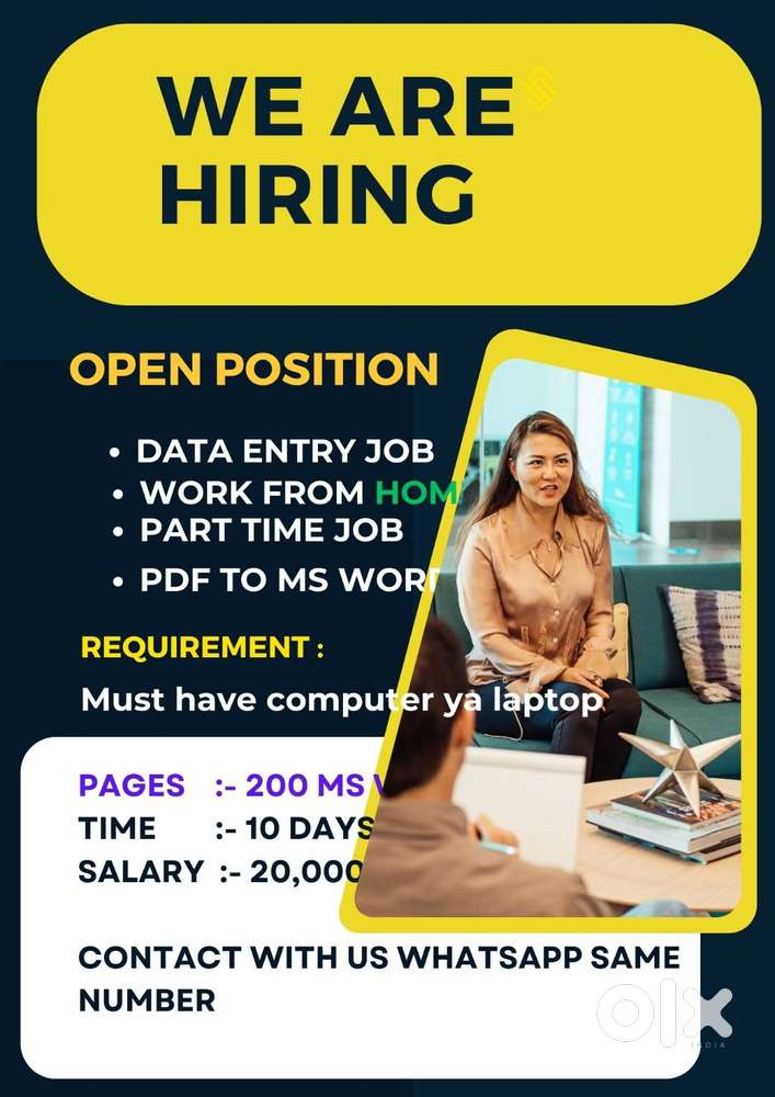 Gear Up. Job vacancy: Work from home; Earn up to Rs. 20,000 per projec