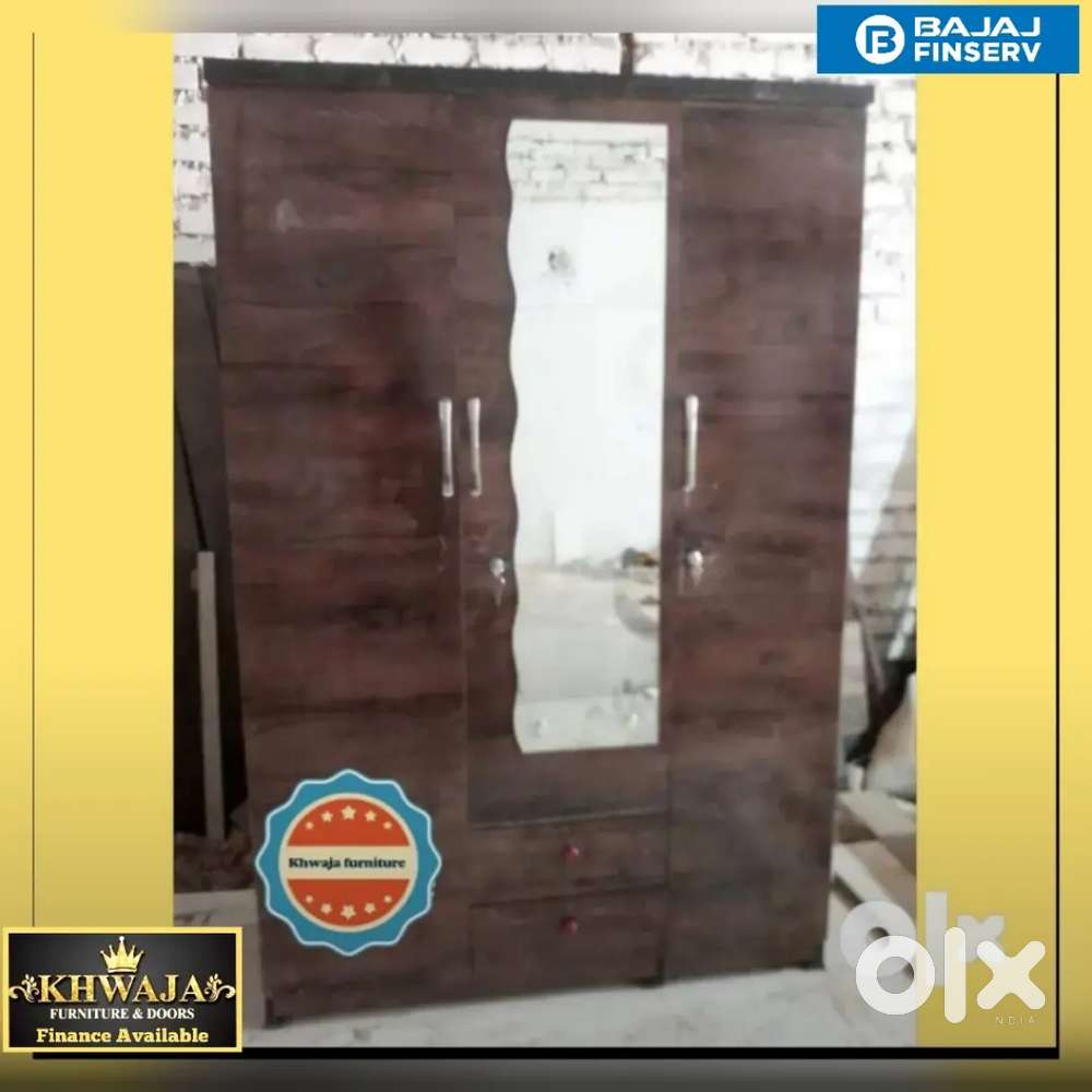 Khwaja furniture. 3 Door wardrobe. Bajaj finance available