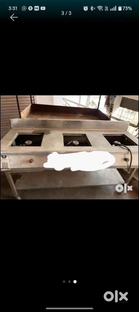 Three counter one iron counter ,three burnal steel counter with copper