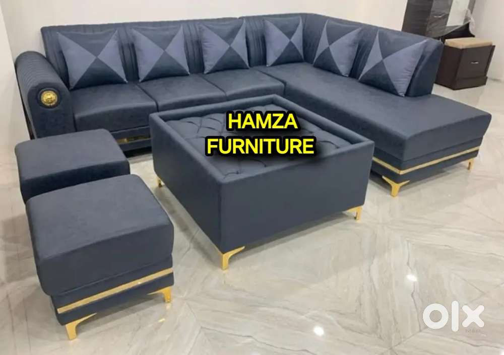 HAMZA FURNITURE NEW DESIGNER PLYWOOD L Shape Corner Sofa Set
