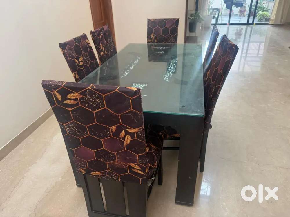 Dining table with six chairs