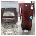 I'd09 meroon colour double door fridge & washing machine combo