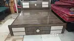 Metal And Wooden Double Bed For Sale