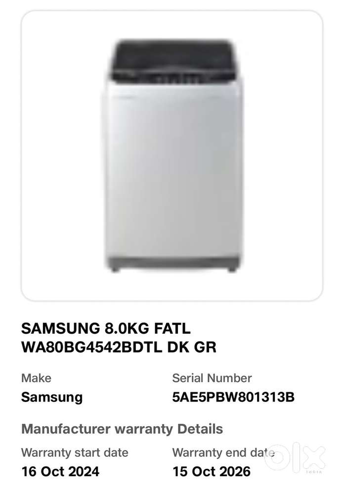Samsung top load new washing machine
