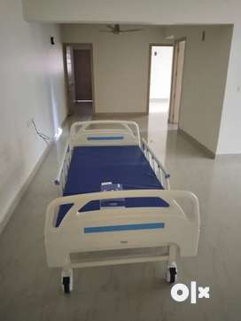 Hospital Bed(manual with wheels) + Mattress