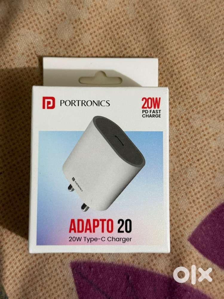 Iphone adaptor 20W portronics brand new