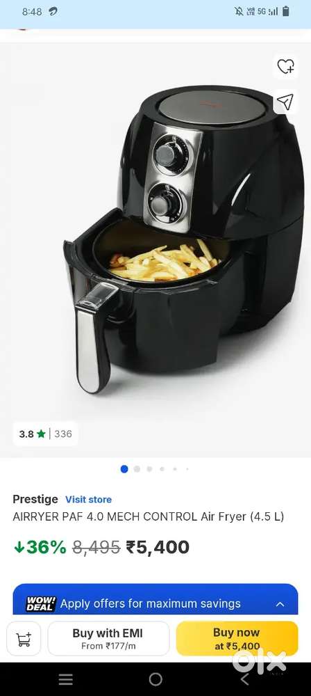 Prestige 4.5L airfryer never used