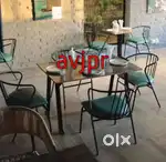 New rod iron frame cafe chair with dounlop seat restaurant furnitures