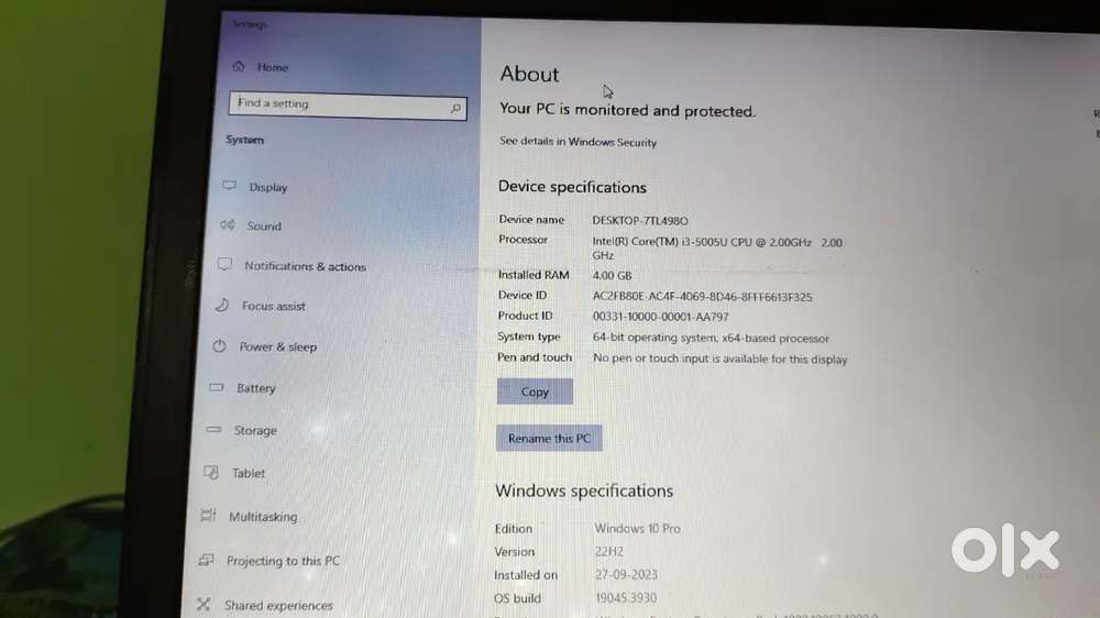 Laptop Intel core i3