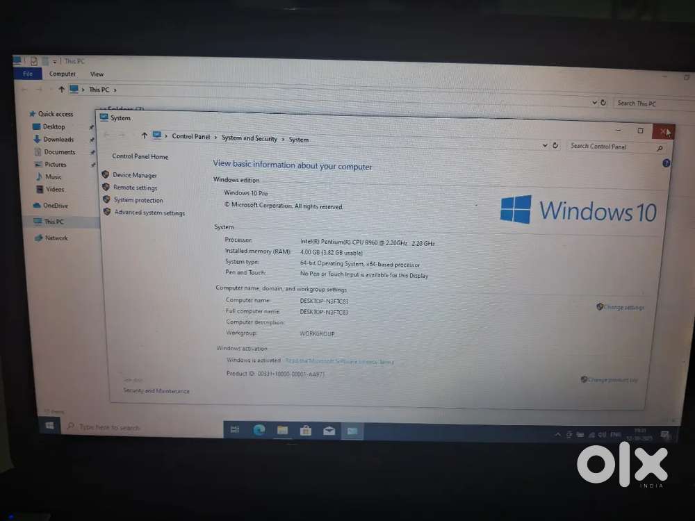 Acer Laptop 4gb ram 500gb hard disk ₹10000
