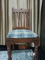 Wooden chair with attached seat - 4 quantity