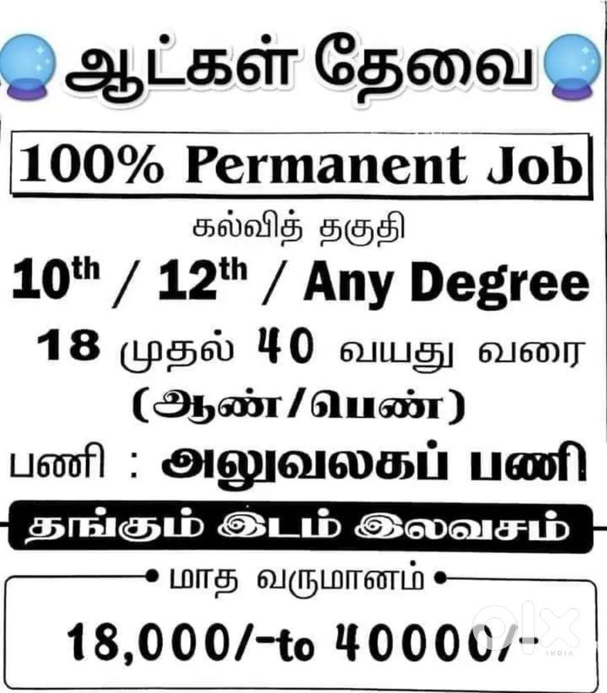 PERMANENT JOB VECANCY AVAILABLE