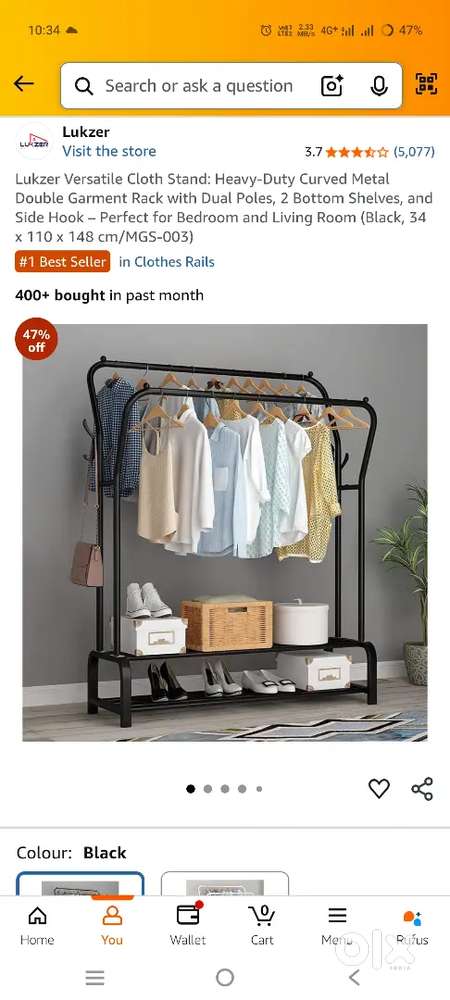 Fold Bed, office chair, cloth stand