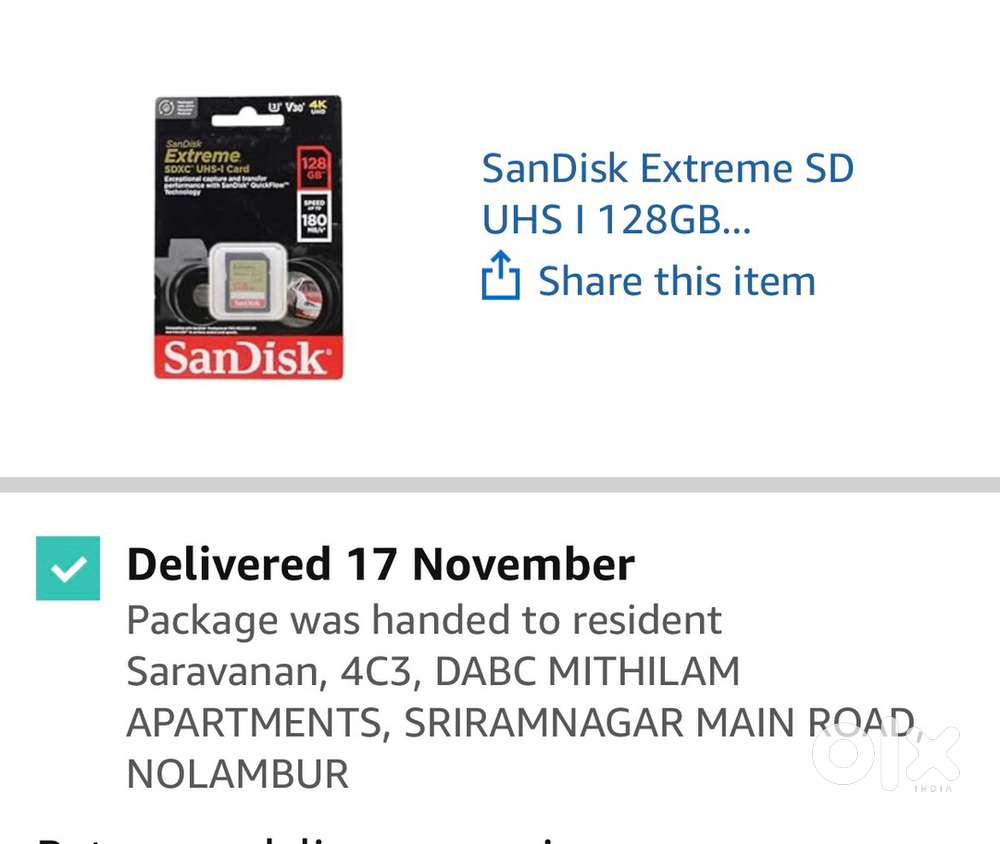 SD Card of 128GB for Camera