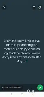 Event me kaam karne ke liye ladke chahiye