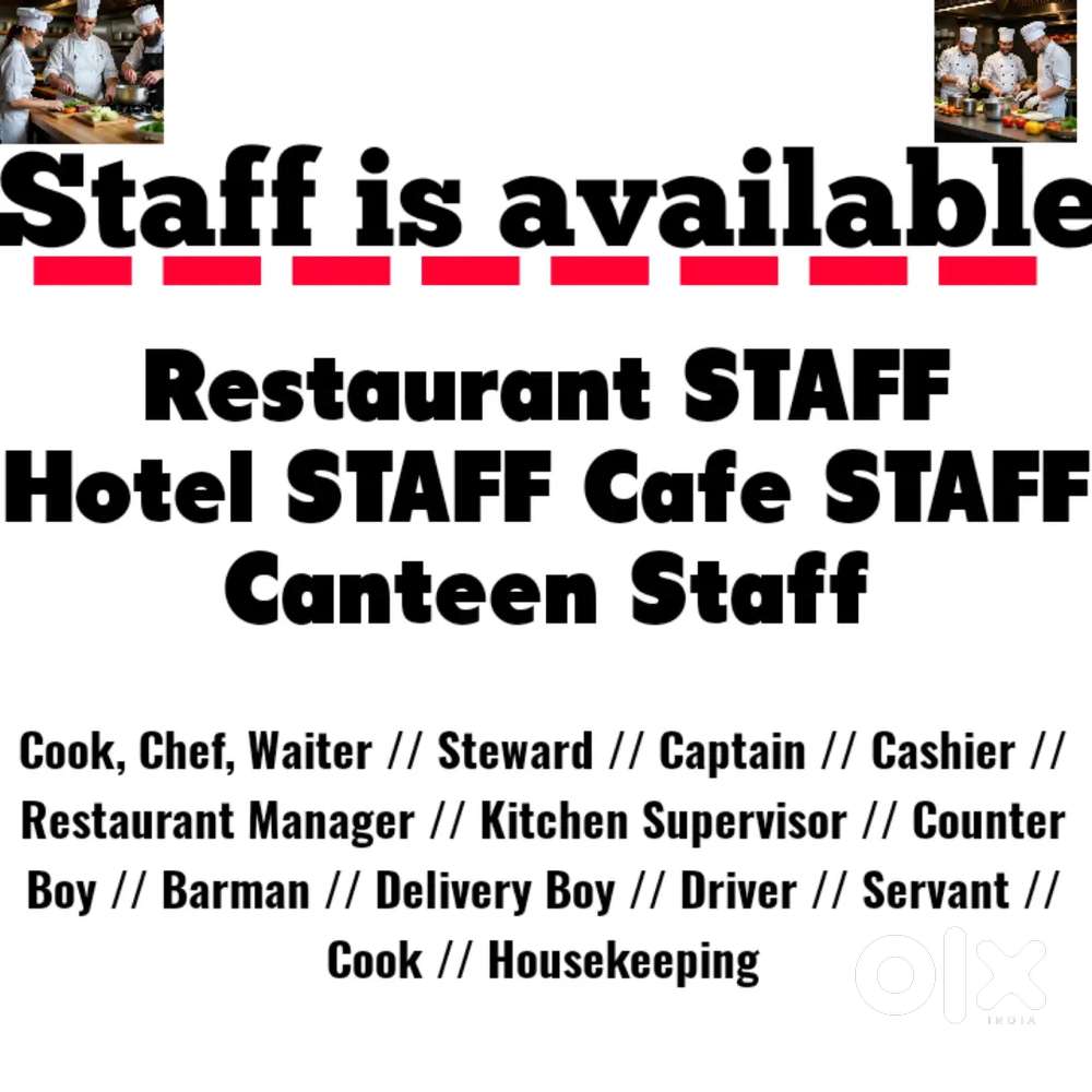 We Provide Hotel Restaurant staff Cafe Staff // Canteen Staff