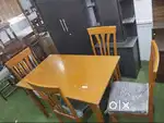 Light Brown Wooden Dining Table With 4 Chairs (D2) On Rent