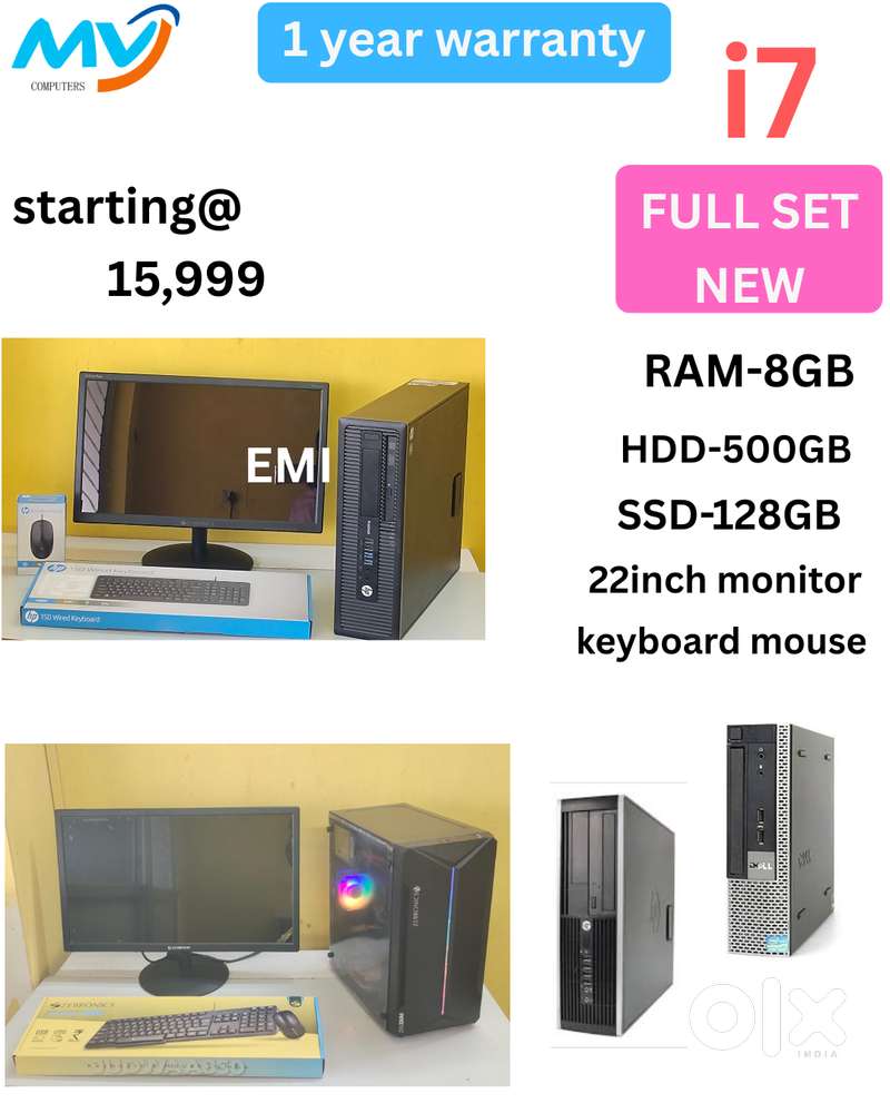 offer sales  1- Year Warranty  Desktop Laptop CPU Full Set i3-i5-i7 A