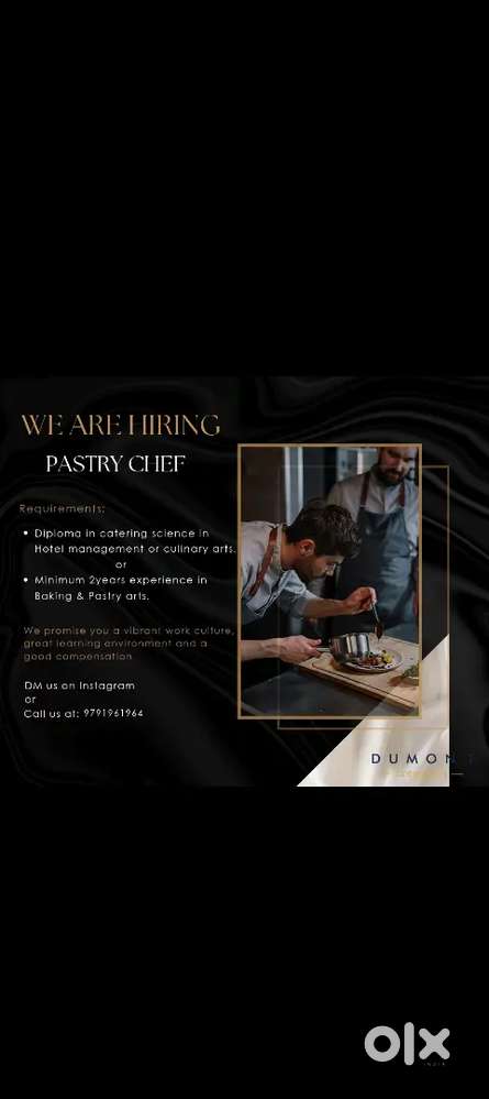 Commis 1/2/3 and Pastry chef