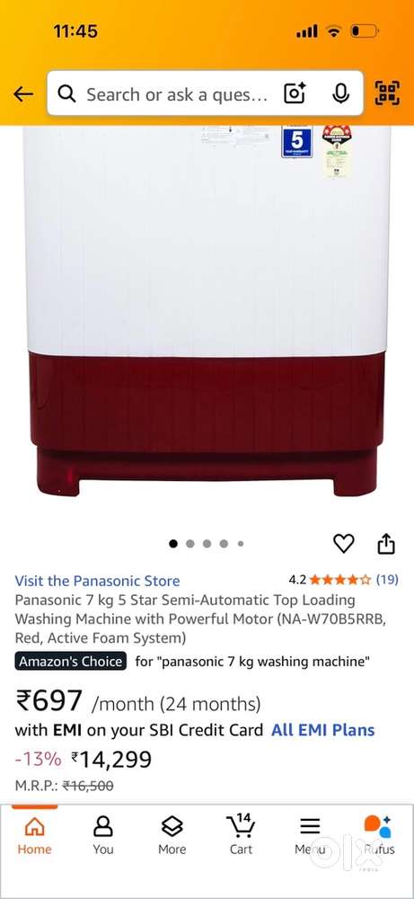 Panasonic Semi-Automatic Washing Machine – Excellent Condition