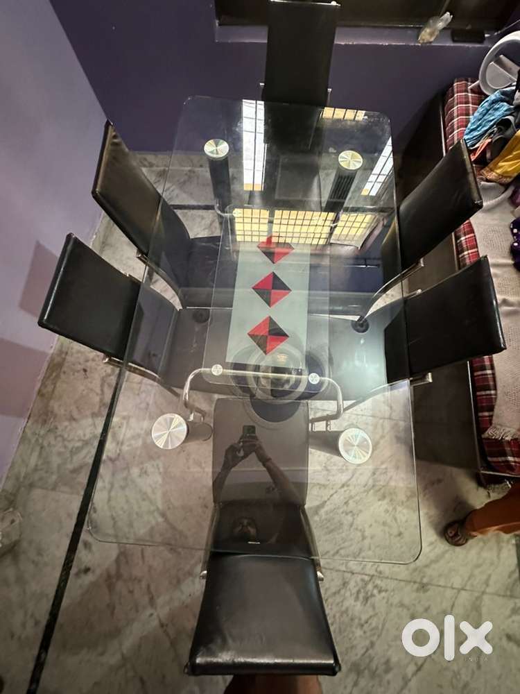 Glass dining table