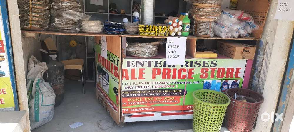 Complete shop set up front table L shape shlves for sale