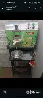 Excellent condition Sugarcane machine and display fridge for sale
