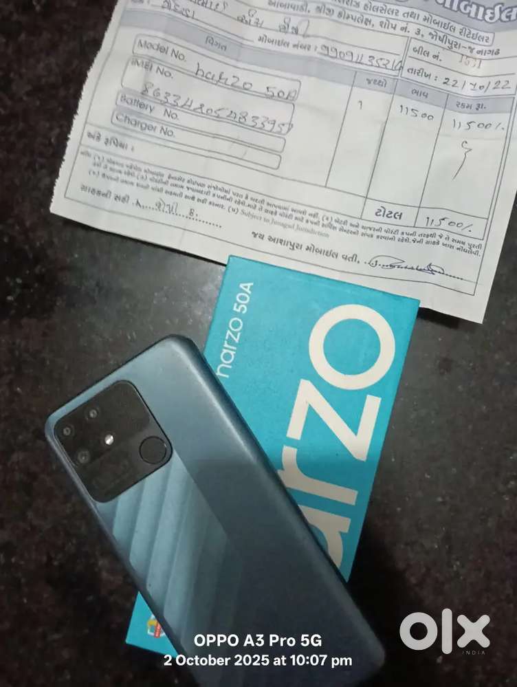Realmi Narzo 50a bhav Thai jashe menderda