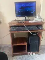 Computer with table chair