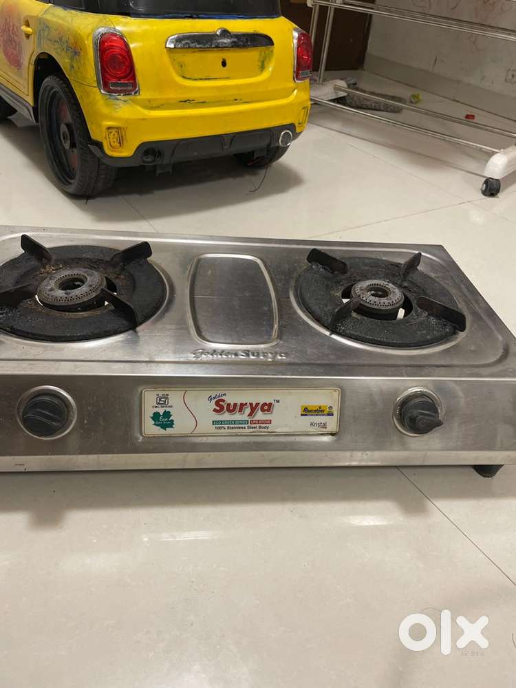 Two burner gas stove in good working condition.