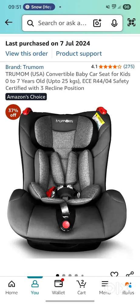 Perfect condition- 1.5 yr old TruMom Child Car Seat