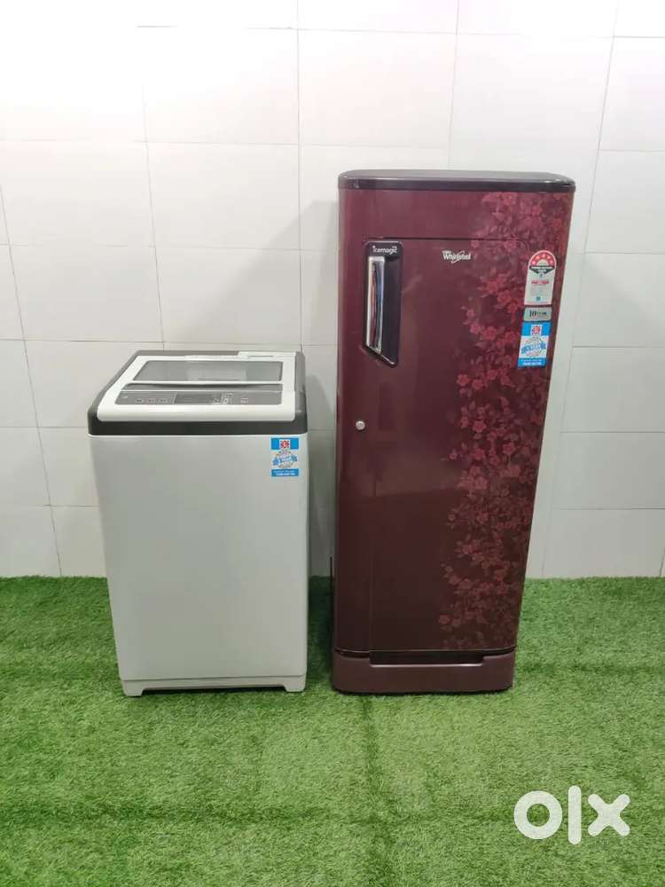 _$ Whirlpool refrigerator and Whirlpool washing machine ___/