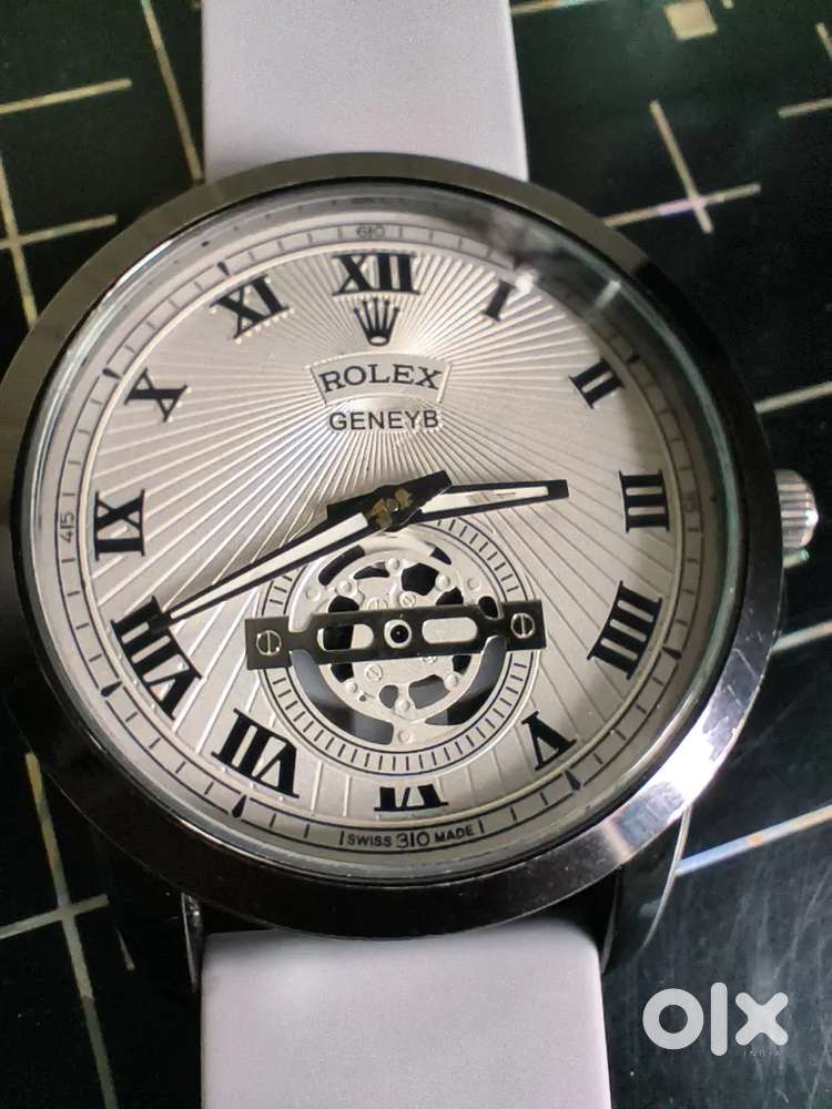 Rolex grey belt good condition wrist watch