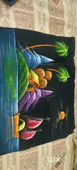 Fabric Painting on Velvet  for sale