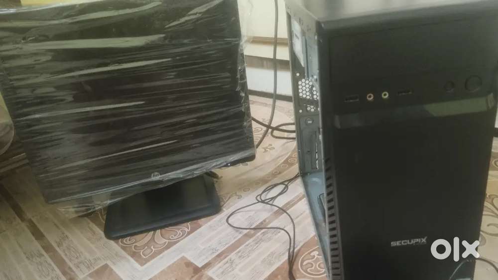 hp कॉम्पुटर डेस्कटॉप टोटल सेट + cpu, माऊस आणि कीबोर्ड