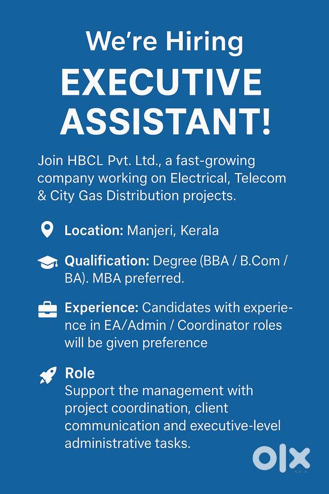 We’re Hiring – EXECUTIVE ASSISTANT