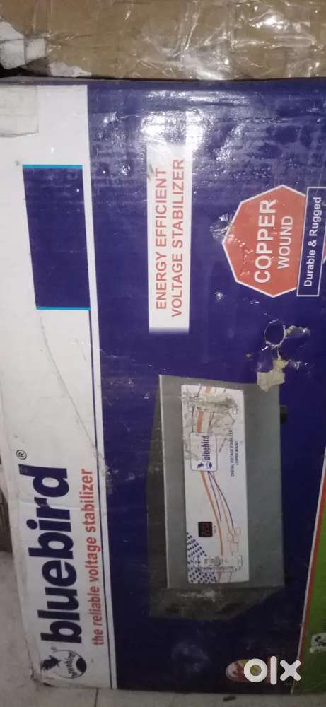 5 kv online stabilizer blue bird prand new. Packing not opened