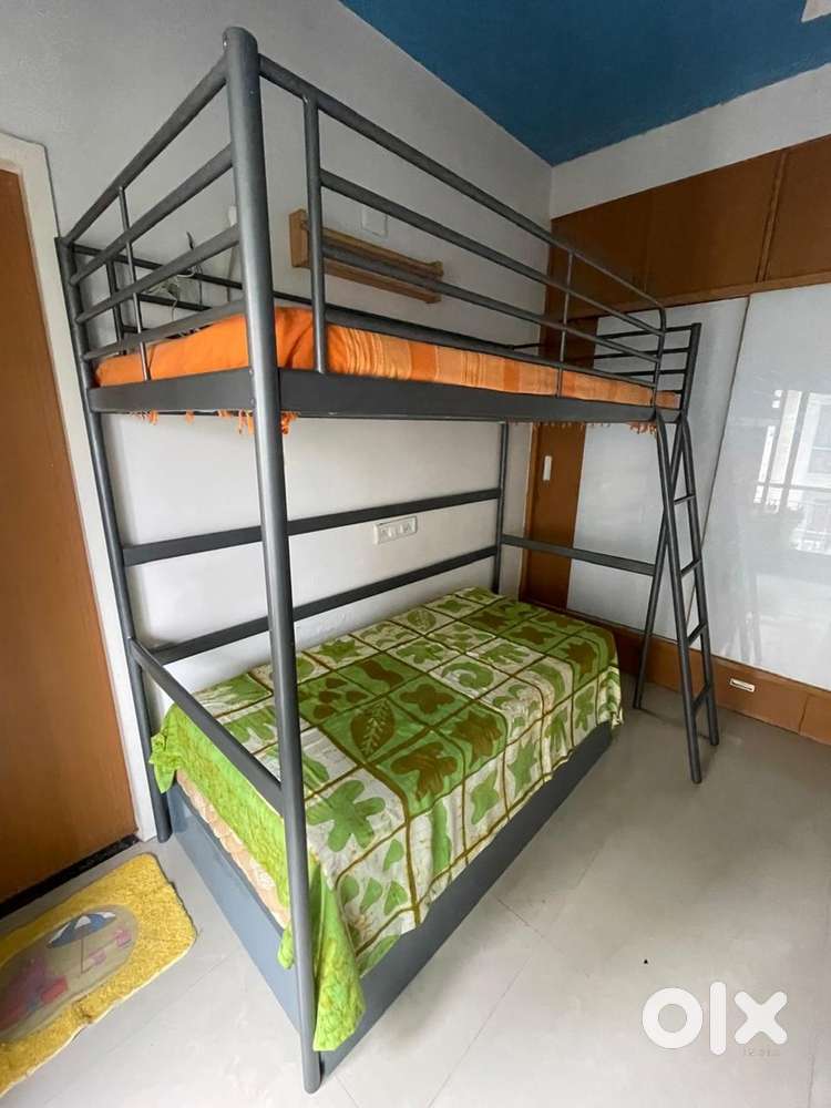 IKEA metal bunk bed with mattress