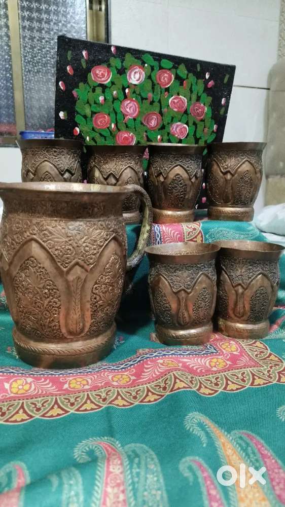 Antique copper lemon set