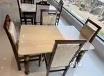 4 chairs dining table with italian marble in teak wood in STARF FURNIT
