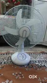 Chargeable  table fan white colour