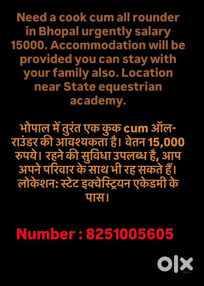 Full time cook and multitasker