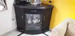 Three seater sofa & corner wooden table
