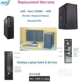 warranty-cpu-full set-computer-monitor-ram-4gb-500gb hard disk-wifi